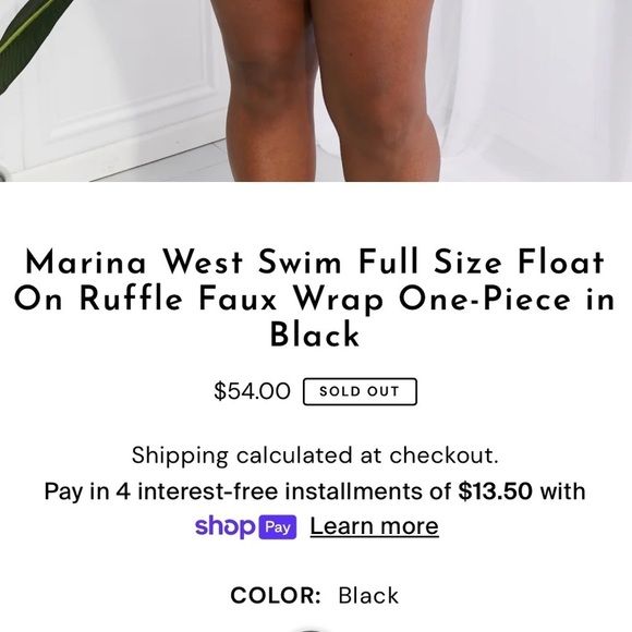 Marina West Black Wrap One Piece Bathing Suit - Picture 6 of 11